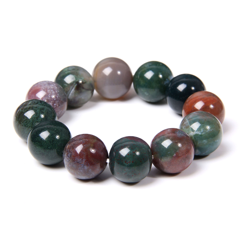 

Beaded Bracelet Men Natural Stone Multi Color 10/12/14mm India Agat Beads Charm Bracelets For Women Homme pulseira Jewelry Gift