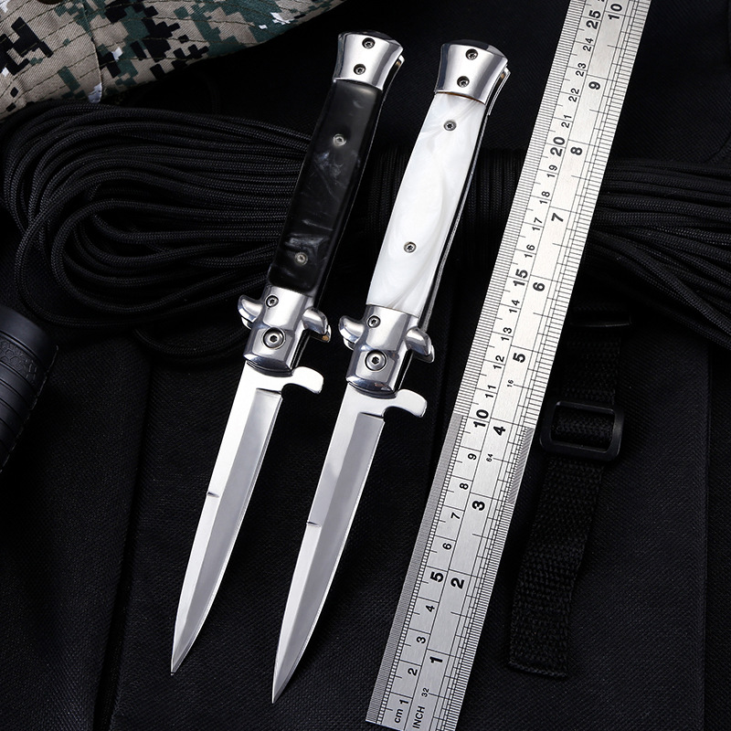 

New High Hardness Folding Pocket Knife Stainless Steel Knife Outdoor Portable Climbing Camping Knife EDC Tool Hunting Knives Resin Handle