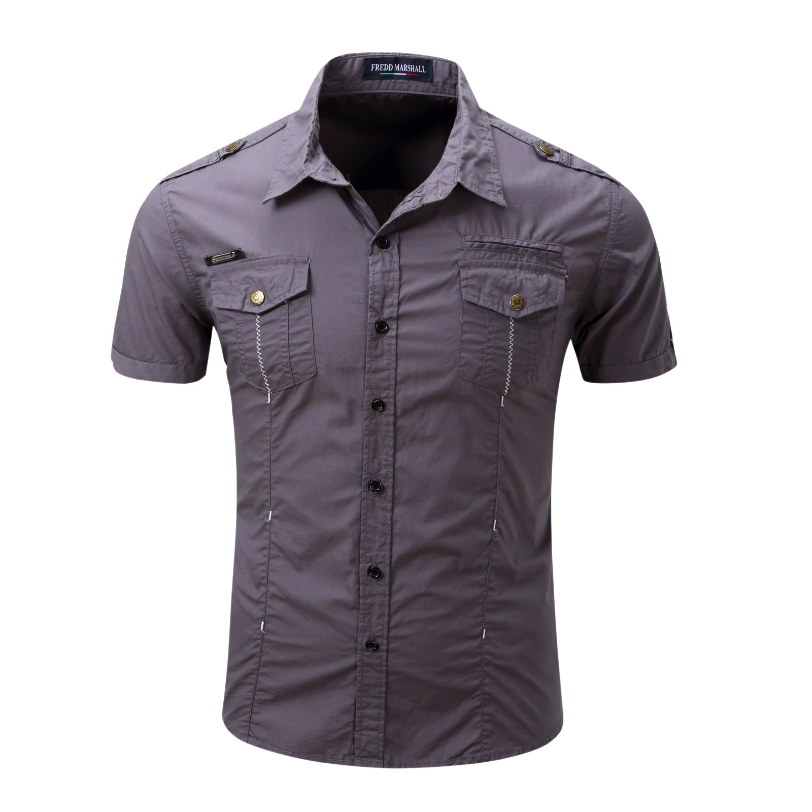 camisa estilo militar hombre