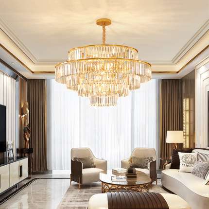 LED Modern K9 Crystal Chandeliers American Crystal Chandelier Lights Fixture Hotel Dining Bed Living Room Round Home Indoor Interior Lighting-image-518178721