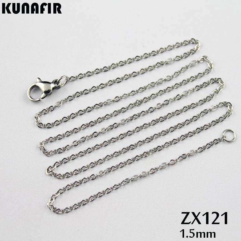 

Chains 16"-38" Length 1.5mm Cross Chain Stainless Steel Necklace Welding Women Girl Fashion Jewelry 10pcs-500pcs ZX121