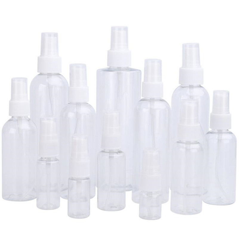 

10ml 20ml 30ml 50ml 60ml 100ml Refillable Plastic Fine Mist Perfume Bottle Make up Clear Empty Spray Bottles Cosmetic PET Container