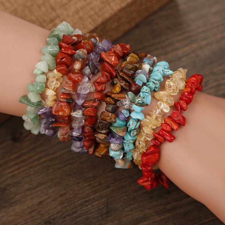 

Ethnic Style Fashion Natural Irregular Stone Bracelet For Women Girls Party Favor Elastic Stretch Bracelets Mix Colors Jewelry