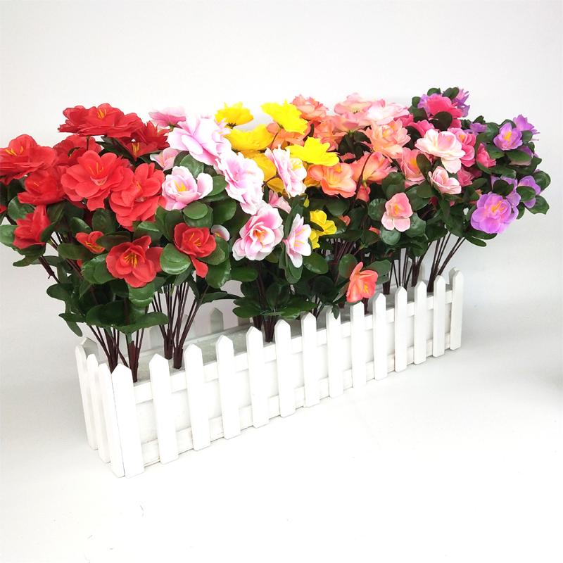 

2 Pcs Artificial Flowers Cheap Bouquets Simulation Rhododendron Safflower Wedding Party Garden Home Decor Silk Plastic Plants, Beige