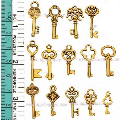 

vintage gold charms mix set keys heart daisy metal small new diy fashion jewelry accessories for crafts bracelets necklaces dangles 280pcs