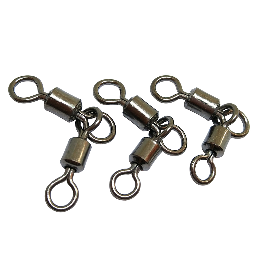 200 PCS 3 Way Fishing Rolling Crane Double Swivels Snap Saltwater Freshwater Bass Fishing Gear Crappie Fishing Tackle-image-381059169