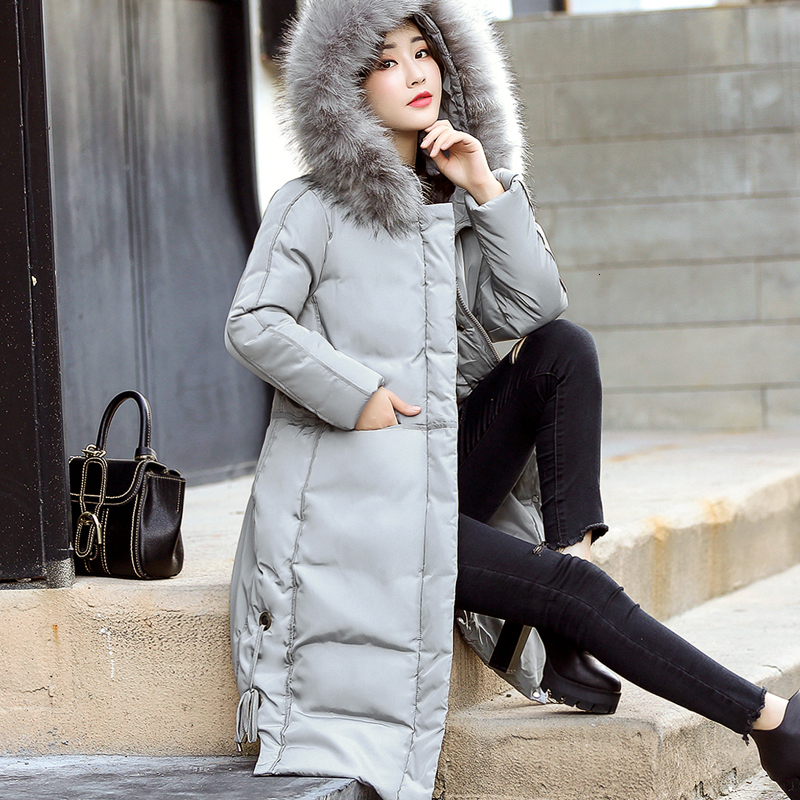 

Plus Size 5XL Long Autumn Winter Black Grey Women High Quality Cotton Coat Warm Jackets Puffer Parkas Mujer Invierno