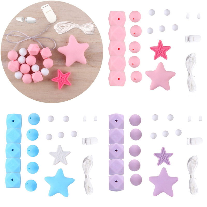 

2020 Baby Teether Bracelet Grade Silicone Accessories Beads Chews Pacifier Clips Holder Silicone Chains Teethers Toys