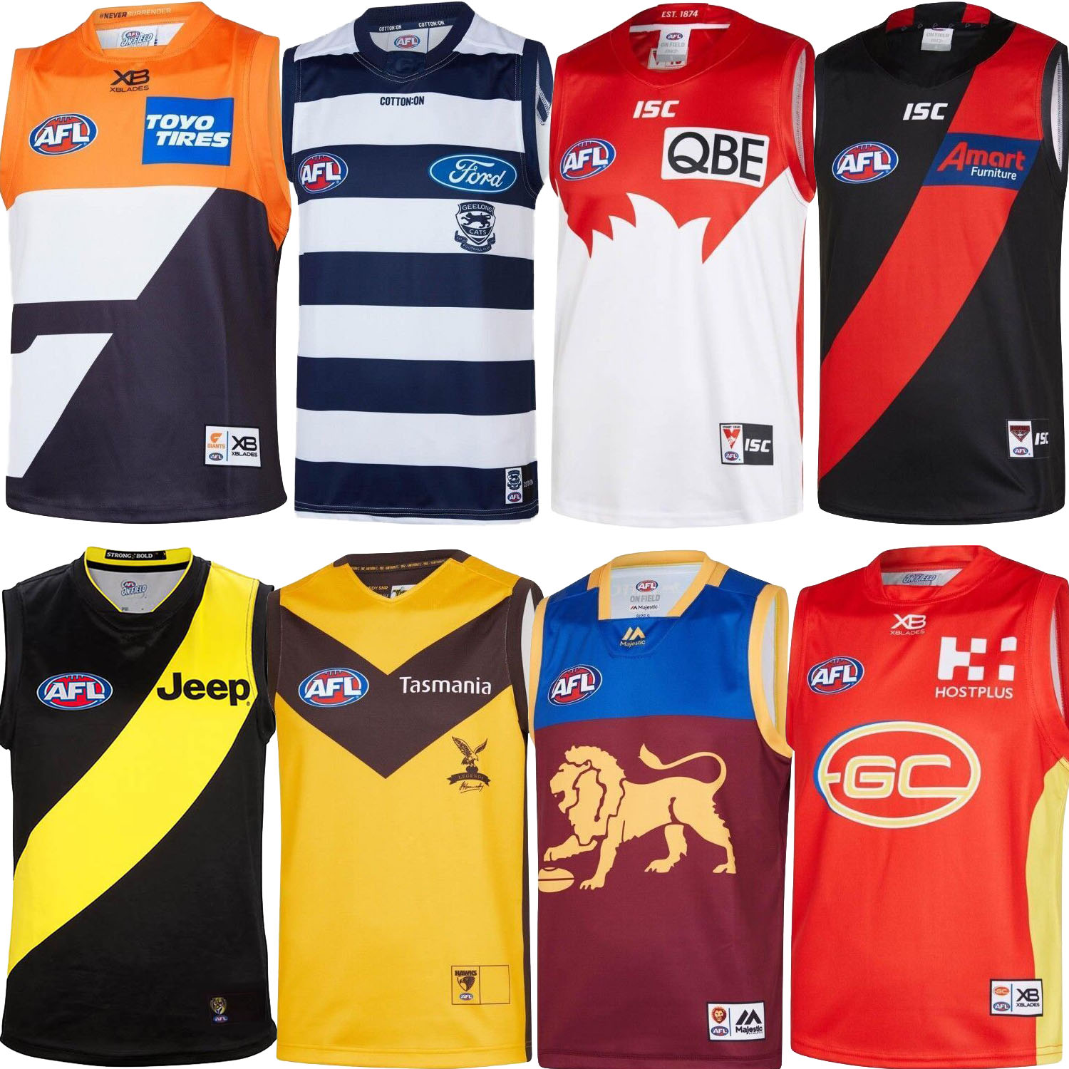 

2019 AFL jersey geelong cats Gold Coast Essendon Bombers Adelaide Crows Collingwood west coast eagles GUERNSEY Rugby Jerseys League singlet, Black