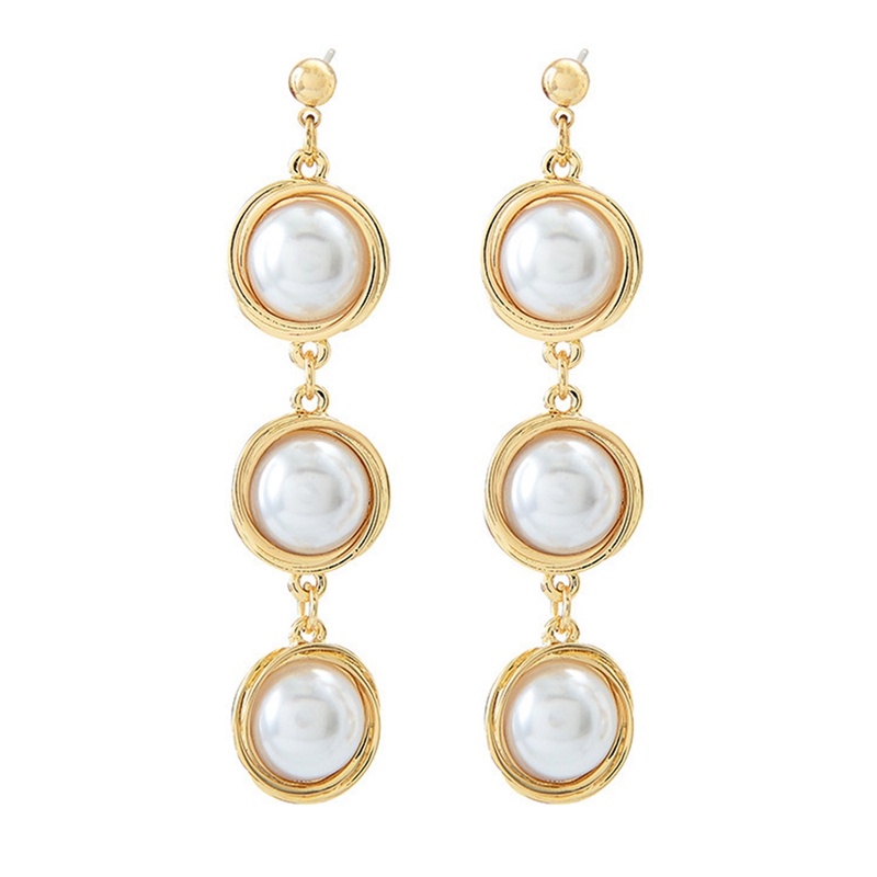 

Dangle & Chandelier Spring And Summer Elegant Pearl Earrings Women's Silver Needle Exaggerated Jewelry