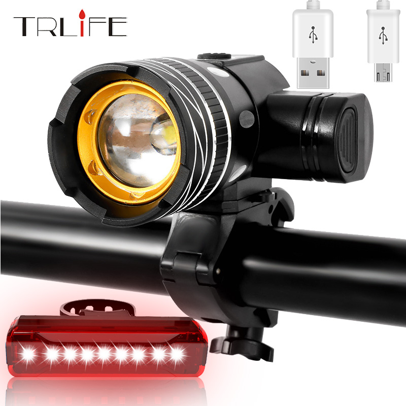 

Bike Lights 2000 Lumen LED Bicycle Light 3Modes Built-in Battery 2400Mah USB Charge Cycling IPX-6 Waterproof Accessory