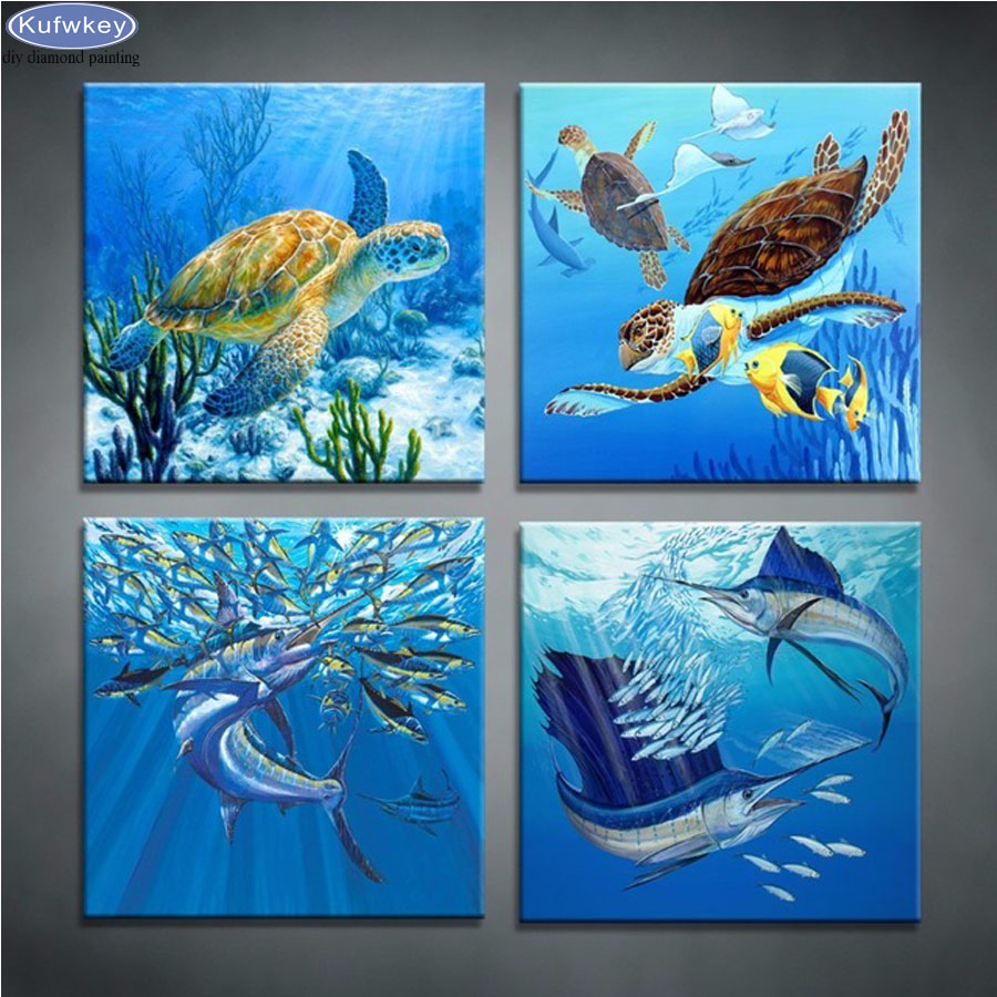 5D DIY Plein Rond Diamant Peinture Animal Diamant Broderie Tortue Strass Broderie D/écor /À La Maison Diamants Mosa/ïque 40X50Cm