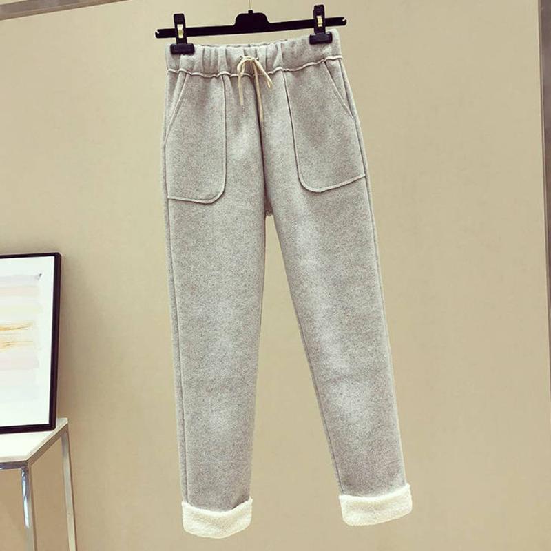 

Womens pants Fashion Spring Women' Solid Spring Thicken Keep Warm Pocket Casual Leggings Harem Pants Casual #40%, Beige
