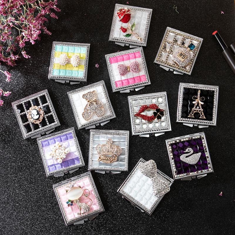 

Mini Pocket Cosmetic makeup mirror,2-face Foldable compact mirror makeup,Flower Heart Bowknot lip,Wholesale Party Favors Gifts