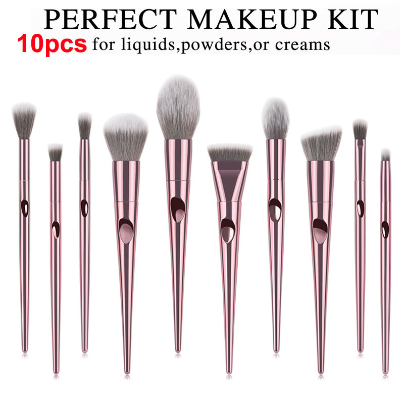 

Wet and Wild Brushes Set 10pcs Rose Gold Makeup Brush Eyeshadow Powder Contour Brush Kits Beauty Cosmetics tools Brushes Foundation Brushes