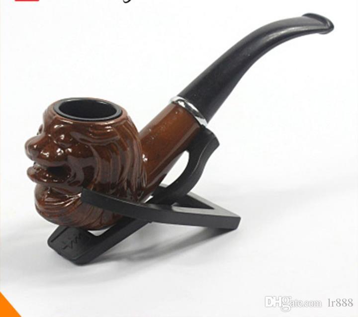 

Resin pipe, imitation wooden lion head pipe, new smoking accessories