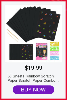 50 Hojas Artes del arco iris cero notas papel Combo Conjunto Negro Arte rasguño para niños