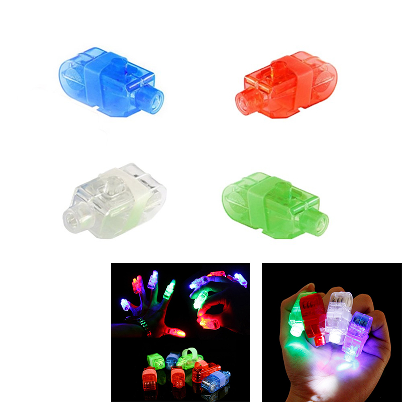 

LED Finger Lights Glowing Dazzle Colour Finger Light Beams LED Flashing ring Bright Party Favors for Holiday Light up Toys Assorted Color