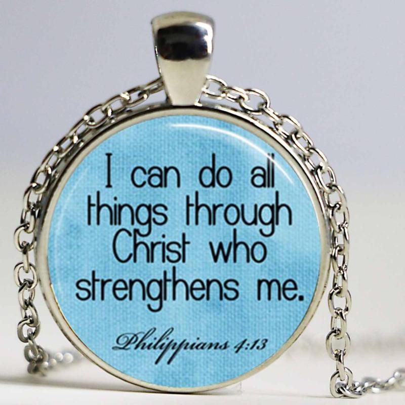 

Pendant Necklaces Bible Verse Jewelry Necklace Philippians 413 Inspirational Scripture
