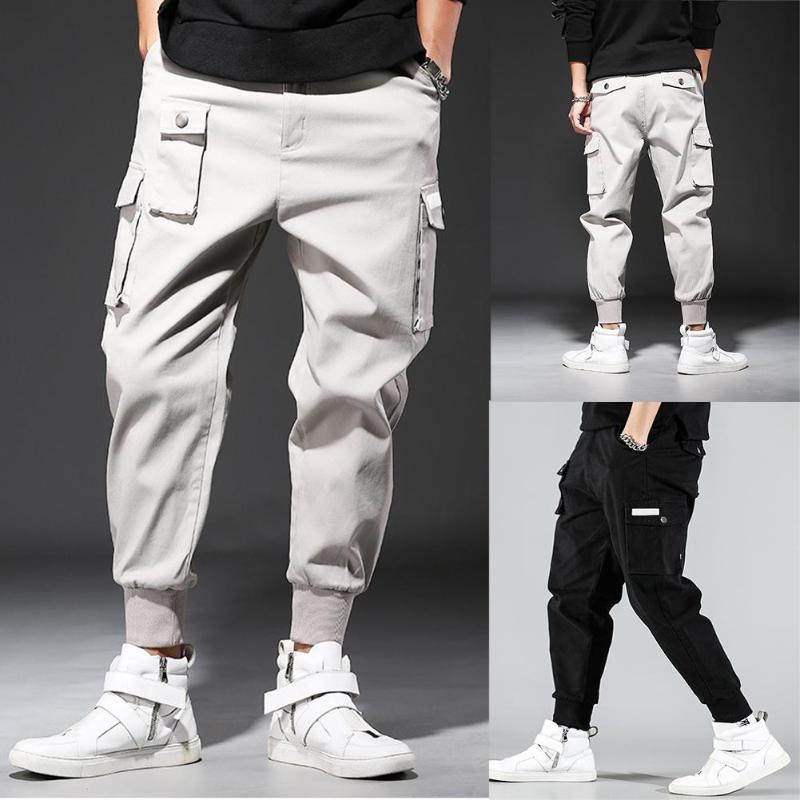 

Yfashion Man Haren Pants Casual Loose Sports Pants Trousers Drawstring Autumn Spring Breathable, Black