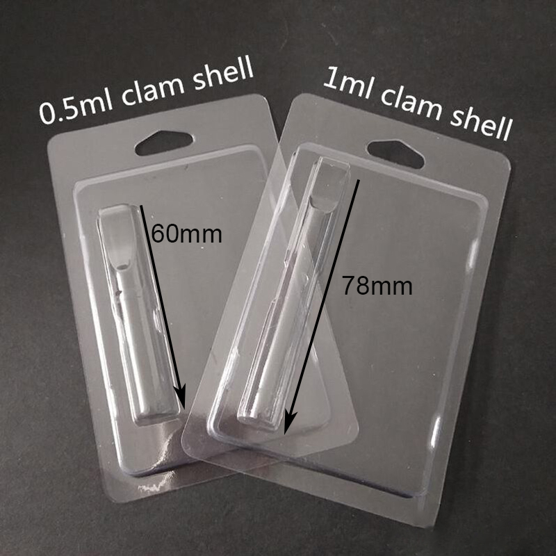 

Retail Plastic Packaging For All 0.5ml/1.0ml Cartridges G2 510 Thick Oil Atomizers M6T Vape Pen Clam Shell Blister Packaging Box