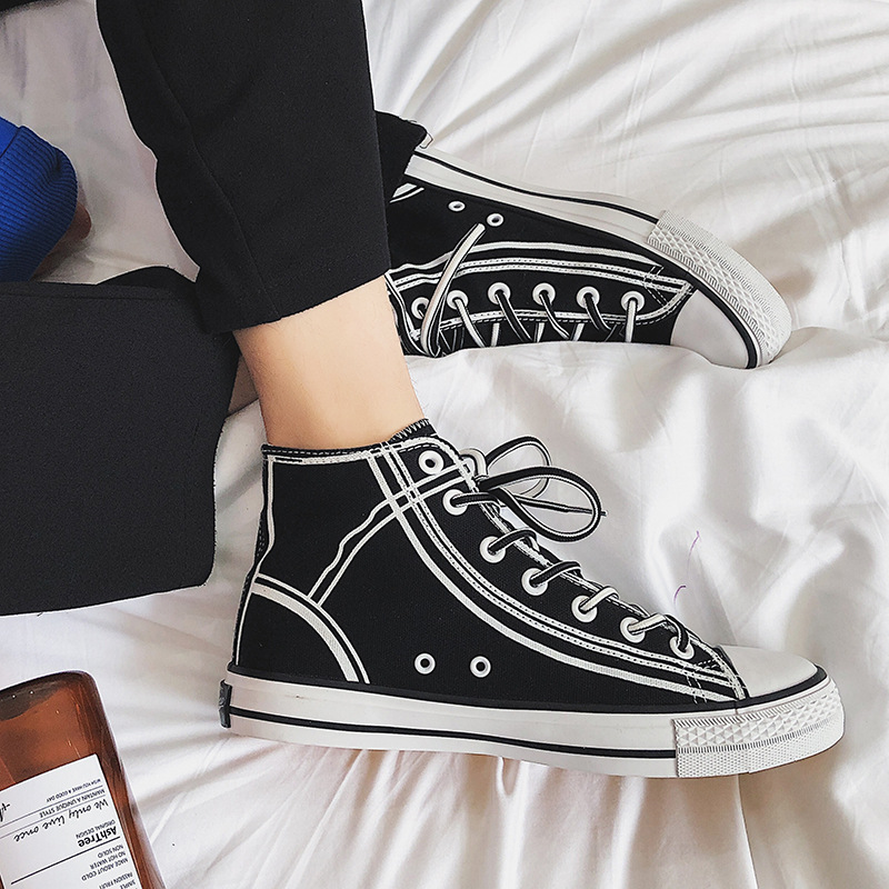 

Wholesale Men Women Casual Shoes all black white Top sale boy High-top non-slip fashion Outdoor sports shoes Sneakers size 39-44