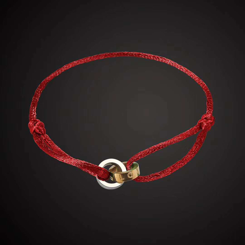 

New designer jewelry stainless steel bracelet luxury stainless steel two round bracelet different color rope style hand make unisex fashion, Black