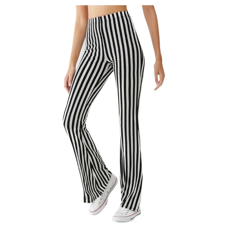 

Womens pants Fashion Spring Women' Striped Skinny Flare Pants New Fashion Skinny Leggings Trousers Casual #40%, White