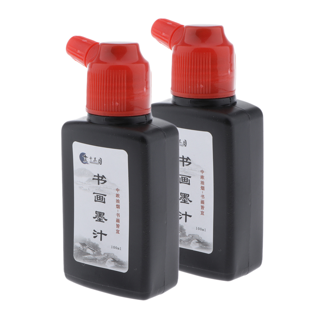 

2pcs sumi calligraphy liquid ink in a 100ml bottle, chinese style calligraphy ink
