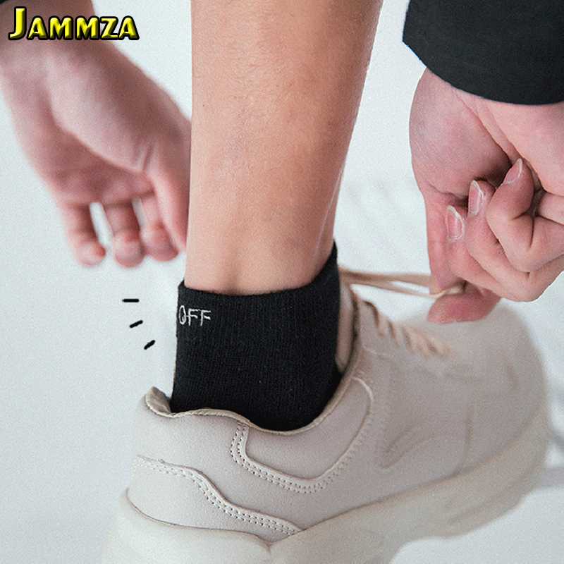 

3Pairs/Lot Summer Cotton Ankle Socks for Men Harajuku Off Letter Fashion Women's Meias Skateboard Low Invisible Black White Sock, 3pairs different