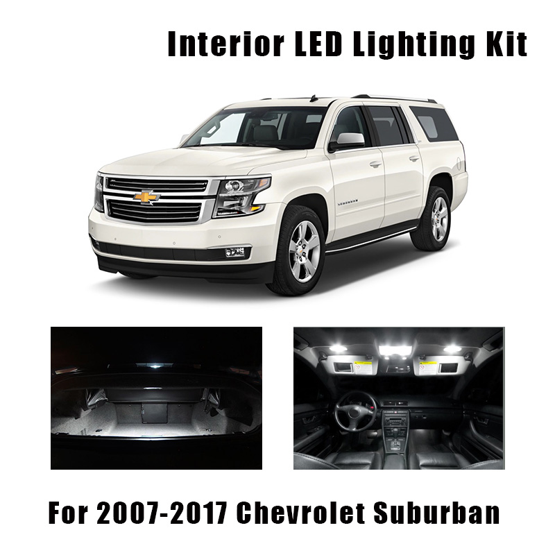 Reverse for Chevrolet Chevy Suburban 8Pcs Vanity LED Package License Plate