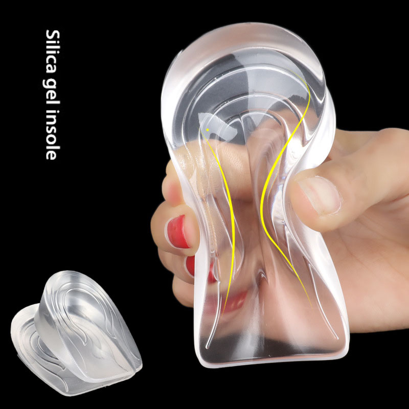 

Multi-size 3D soft and comfortable non-slip silicone increased insoles for men and women transparent invisible and velvet half pad