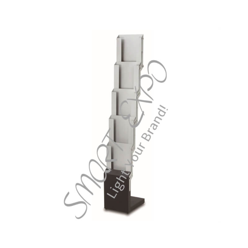 

New Floor Standing Magazine Holder Leaflet Rack with Folding Structure Black Steel Base Portable Carry Bag