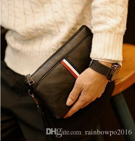 

Factory wholesale mens bag personalized contrast color long wallet waterproof wear-resistant leather men purse street trend stripes storage wallets, Black(boutique box)