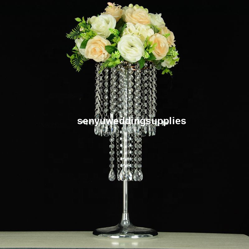 

New style 12pcs)Elegant new Wedding Crystal centerpiece Flower Stand for wedding table decoration crystal flower stand senyu1447