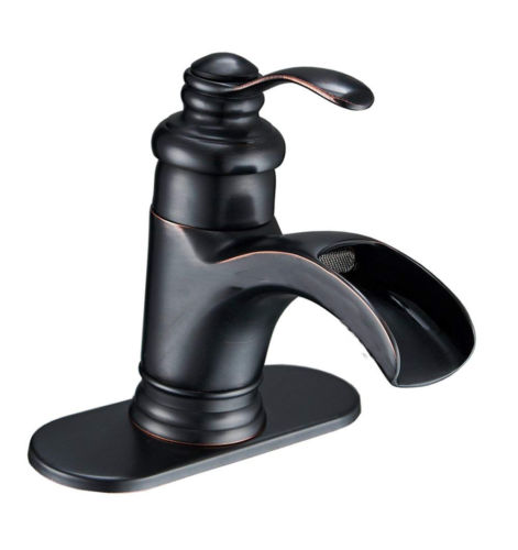 

Waterfall Single Handle Bathroom Basin Sink Faucet Oil Rubbed Bronze