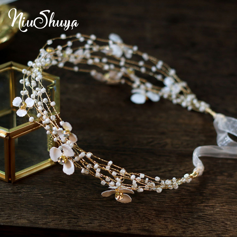 

Other NiuShuya Multi-layer Pearl Headband Wedding Hairbands Bridal Tiaras Elegant Flower Vine Tiara Hair Accessories