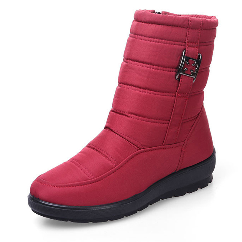 

Snow Boots Women Winter Boots Mother Shoes Antiskid Waterproof Flexible Women Fashion Casual Boots, Red