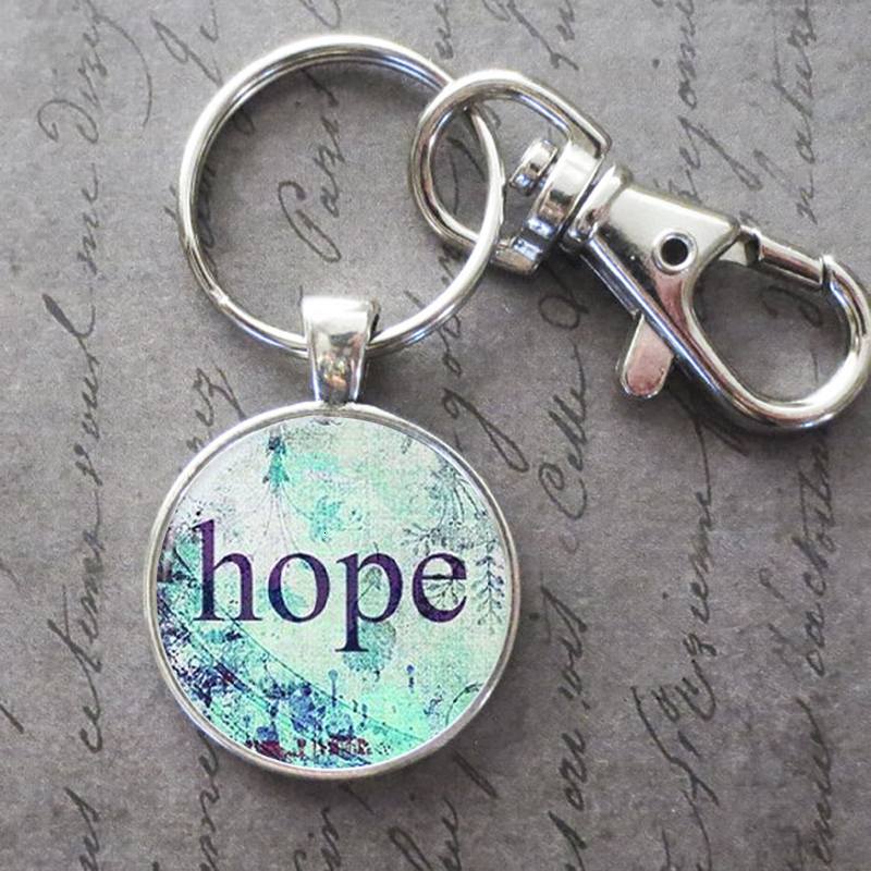 

Hope Art Key Ring Key Chain Buckle Glass Crystal Pendant Birthday Festival Anniversary Gift Jewelry Accessories