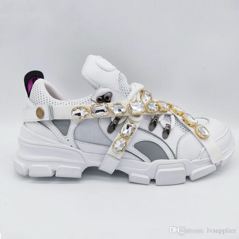 

Newest Flashtrek Sneaker with Removable Crystals Mens Luxury Designer Shoes Casual Fashion Luxury Designer Womens Shoes Sneakers Size 35-45, As the pic show