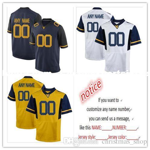 

Cheap custom West Virginia Mountaineers Men's College football jersey Customized Any name number Stitched Jersey XS-5XL, Gold