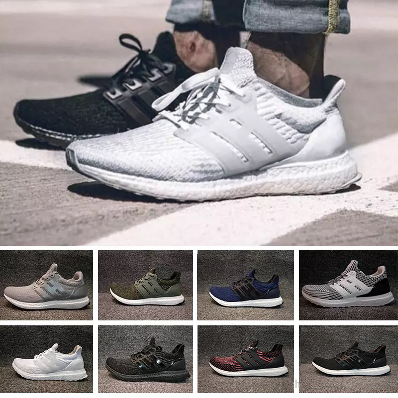 

New Ultra shoes UB 3.0 Triple Black White Primeknit Blue CNY oreo Men Women Running Shoes Ultra 4.0 ultrashoes sport Sneaker, Triple white