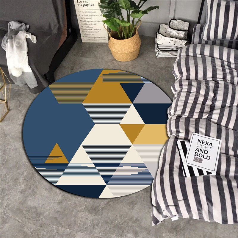 

Nordic Geometric Carpet Living Room Bedroom Study Bedside Carpets Modern Round Child Flower Decor Rug Home Sofa Yoga Blanket Mat, Style 4