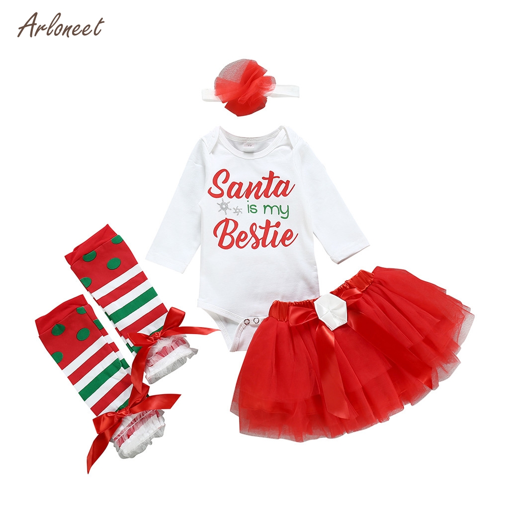 2PCS Toddler Baby Girl Bow Striped Tops+Tutu Skirt Set Infant Outfits Clothes P6