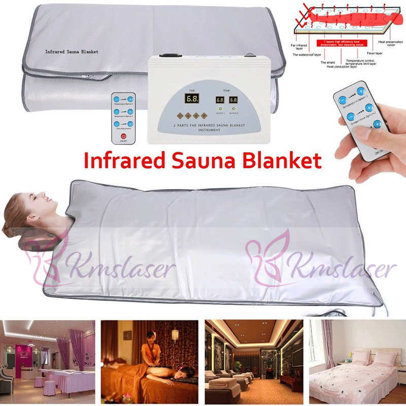 

2 Zones FIR Sauna Heating Blanket Fat Burning Space Carbon Fiber Body Slim Wrap