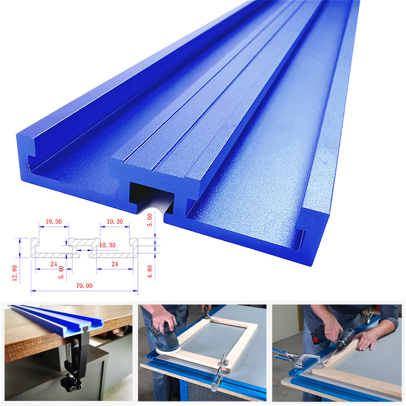 

Woodworking Chute Aluminum Alloy T-shaped Groove Track Groove Ramp Track 70T and Standard Bevel Cut Rail Stop Fence