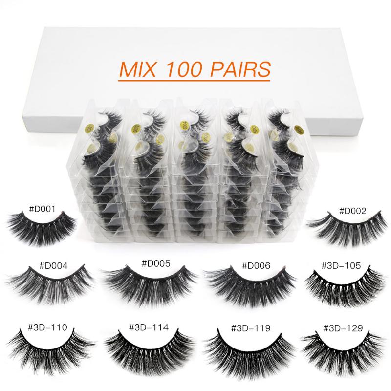 

Wholesale 10/20/30/40/50/100 Pair Eyelashes Hand Made 3d Mink Lases Mix 10 Styles Natural False Eyelashes Makeup Cilios In Bulk