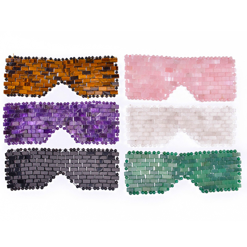 

Jade Mask Natural Rose Quartz Eye Mask For Black Circle Eye Facial Skin Care Mask For Health Care Face Massager