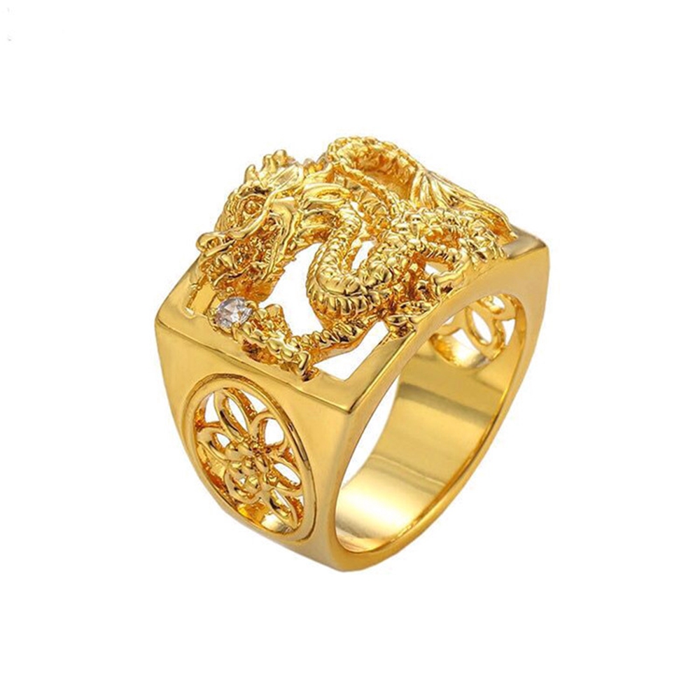 Gold Color Men Finger Ring Male Jewelry Luxury Resizeable Male Ring Adjust Classic Style With Dragon Design Cool Accessories-image-711100286