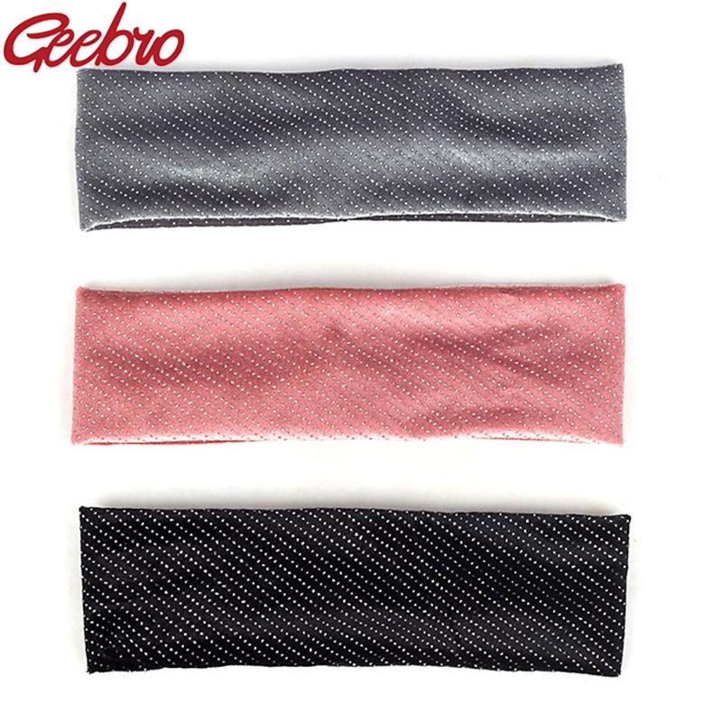 

Geebro Women Rhinestone stripe Headband Turban Solid Ribbed Warmer Hairband Elastic Hair Bands Girls Lady Head Band Headdress